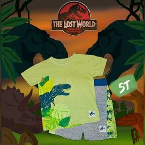 Jurassic Park Dino Tee & Shorts Set - Lime Green